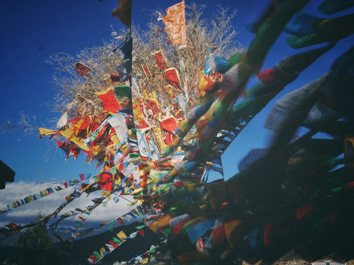 Tibetan Prayer Flags Somewhere in Yunnan